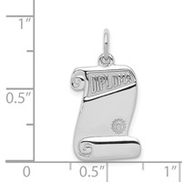 Sterling Silver Rhodium-plated Diploma Charm view 4