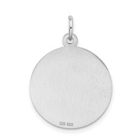 Sterling Silver Rhodium-plated Graduation Day Engravable 19mm Round Disc Charm view 3