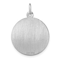 Sterling Silver Rhodium-plated on Graduation Day Engravable 23mm Round Disc Charm view 3
