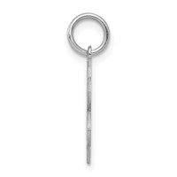 Sterling Silver Rhodium-plated Sweet 16 Engravable Scalloped Edge Disc Charm view 2
