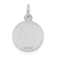Sterling Silver Rhodium-plated Sweet 16 Engravable 13mm Round Disc Charm view 3