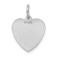 Sterling Silver Rhodium-plated Sweet 16 Engravable 14mm Heart Disc Charm view 3