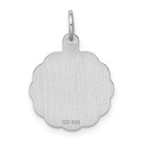 Sterling Silver Rhodium-plated Sweet 16 Engravable 16mm Round Disc Charm view 3