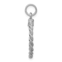 Sterling Silver Rhodium-plated Sweet 16 Rope-Edge Engravable 17mm Disc Charm view 2