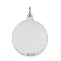 Sterling Silver Rhodium-plated Sweet 16 Engravable 19mm Round Disc Charm view 3