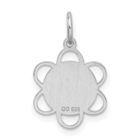 Sterling Silver Rhodium-plated Happy Birthday Disc Charm