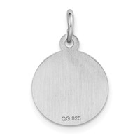 Sterling Silver Rhodium-plated Happy Birthday Engravable 13mm Round Disc Charm view 3