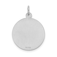 Sterling Silver Rhodium-plated Happy Birthday Engravable 20mm Round Disc Charm view 3