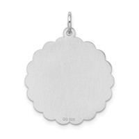 Sterling Silver Rhodium-plated Happy Birthday Charm with Banner Engravable 24mm Round Disc view 3