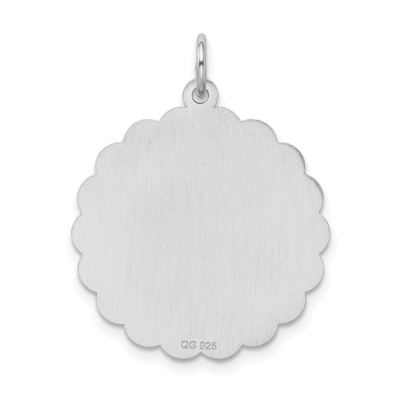 Sterling Silver Rhodium-plated Happy Birthday Disc Charm