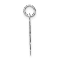 Sterling Silver Rhodium-plated Polished Front Satin Back Its a Girl Engravable 16mm Scalloped Disc Charm view 2