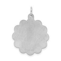 Sterling Silver Rhodium-plated Stork Disc Charm view 3