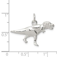 Sterling Silver Polished T-Rex Charm view 3