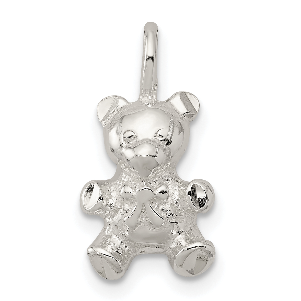 Sterling Silver Teddy Bear Charm (QC2547)