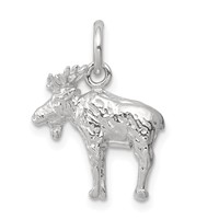 Sterling Silver 3-D Moose Charm view 1