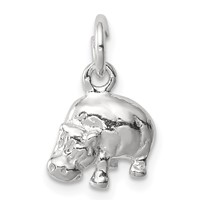 Sterling Silver Hippo Charm view 1