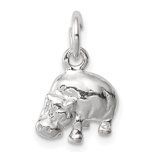 Sterling Silver Polished Hippo Charm
