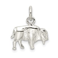 Sterling Silver 3-D Buffalo Charm view 3