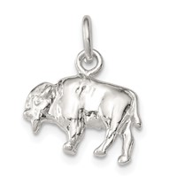 Sterling Silver 3-D Buffalo Charm view 1