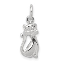 Sterling Silver Cat Charm view 1