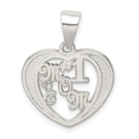 Sterling Silver # 1 Mom Charm view 4