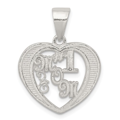 Sterling Silver Polished # 1 Mom Charm