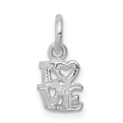 Sterling Silver Polished Love Charm