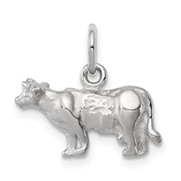 Sterling Silver Cow Charm view 1