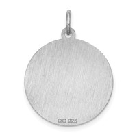 Sterling Silver Rhodium-plated Airedale Disc Charm view 4