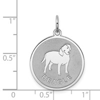 Sterling Silver Rhodium-plated Beagle Disc Charm view 3