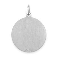 Sterling Silver Rhodium-plated Bull Dog Disc Charm view 4