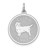 Sterling Silver Rhodium-plated Cairn Terrier Charm view 1