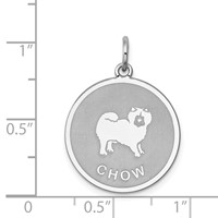 Sterling Silver Rhodium-plated Chow Disc Charm view 3