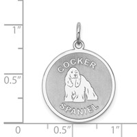 Sterling Silver Rhodium-plated Cocker Spaniel Disc Charm view 3
