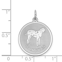 Sterling Silver Rhodium-plated Dalmatian Disc Charm view 3