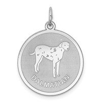 Sterling Silver Rhodium-plated Dalmatian Disc Charm view 1