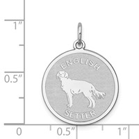 Sterling Silver Rhodium-plated English Setter Disc Charm view 3