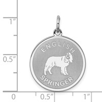 Sterling Silver Rhodium-plated English Springer Disc Charm view 3