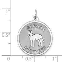 Sterling Silver Rhodium-plated German Shepherd Disc Charm view 3