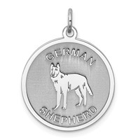 Sterling Silver Rhodium-plated German Shepherd Disc Charm view 1