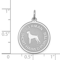 Sterling Silver Rhodium-plated German Shorthaired Pointer Disc Charm view 3