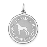 Sterling Silver Rhodium-plated German Shorthaired Pointer Disc Charm view 1