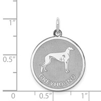 Sterling Silver Rhodium-plated Greyhound Disc Charm view 4