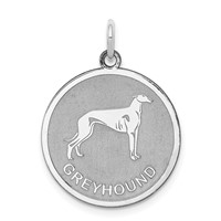 Sterling Silver Rhodium-plated Greyhound Disc Charm view 1