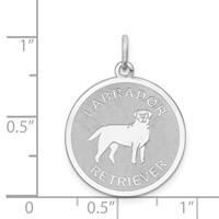 Sterling Silver Rhodium-plated Labrador Retrieve Disc Charm view 3