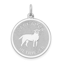 Sterling Silver Rhodium-plated Labrador Retrieve Disc Charm view 1