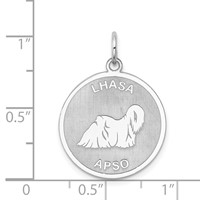 Sterling Silver Rhodium-plated Lhasa Apso Disc Charm view 3
