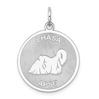 Sterling Silver Rhodium-plated Lhasa Apso Disc Charm view 1
