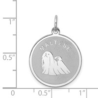 Sterling Silver Rhodium-plated Maltese Disc Charm view 3