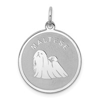 Sterling Silver Rhodium-plated Maltese Disc Charm view 1